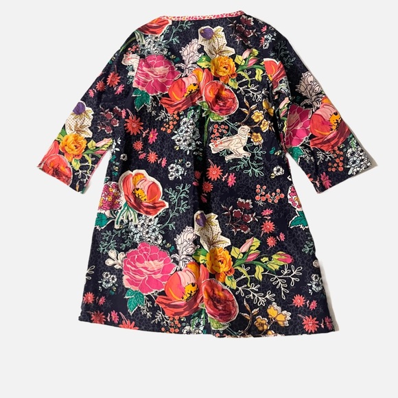 Emerald August Long-Sleeve Deep Blue Pink Green Purple  Floral Dress Size 2T - Picture 12 of 12